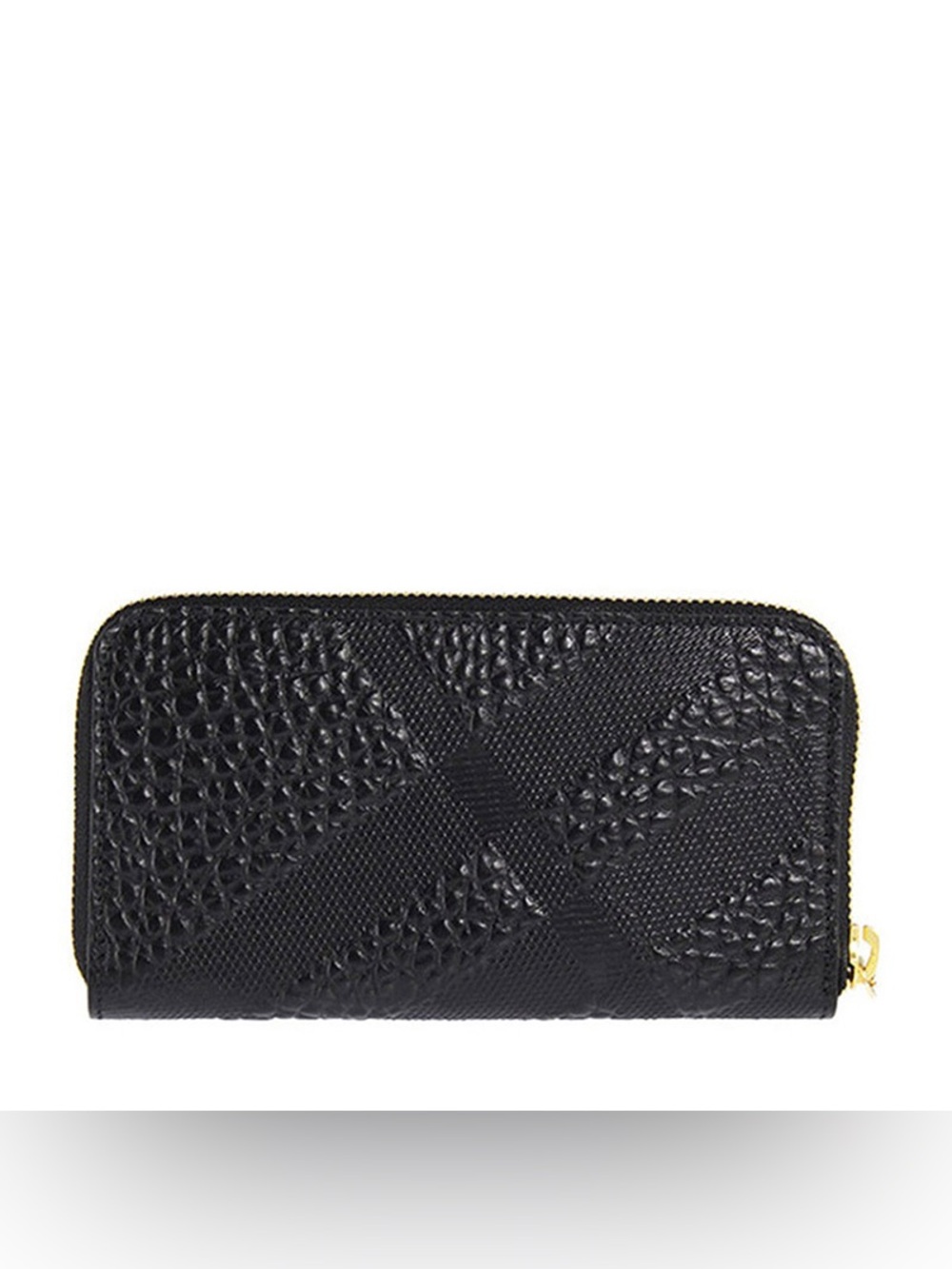 Burberry Black Textured Zip Wallet with Gold Hardware - Picture 2 of 7